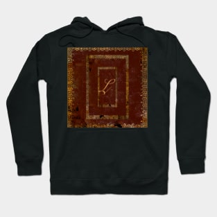 Distressed Leather Book Cover Design Initial L Hoodie